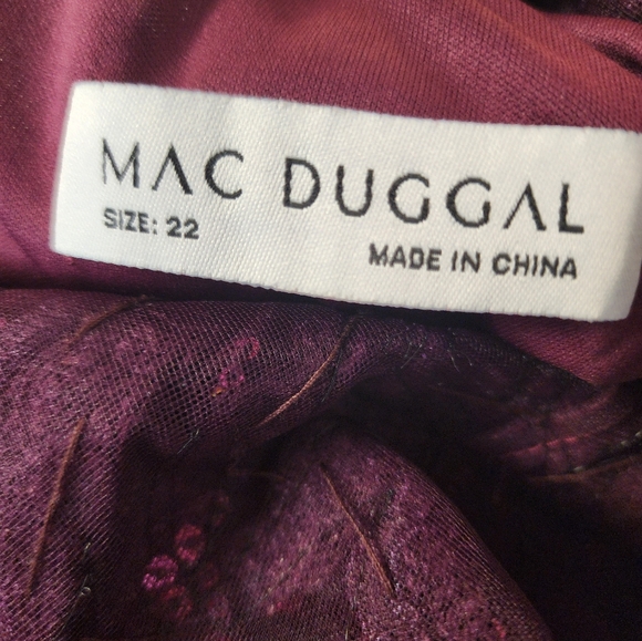 Mac Duggal Purple High Neck Flutter Sleeve A Line Embellished Dress 20477 Sz 22W - Picture 6 of 10